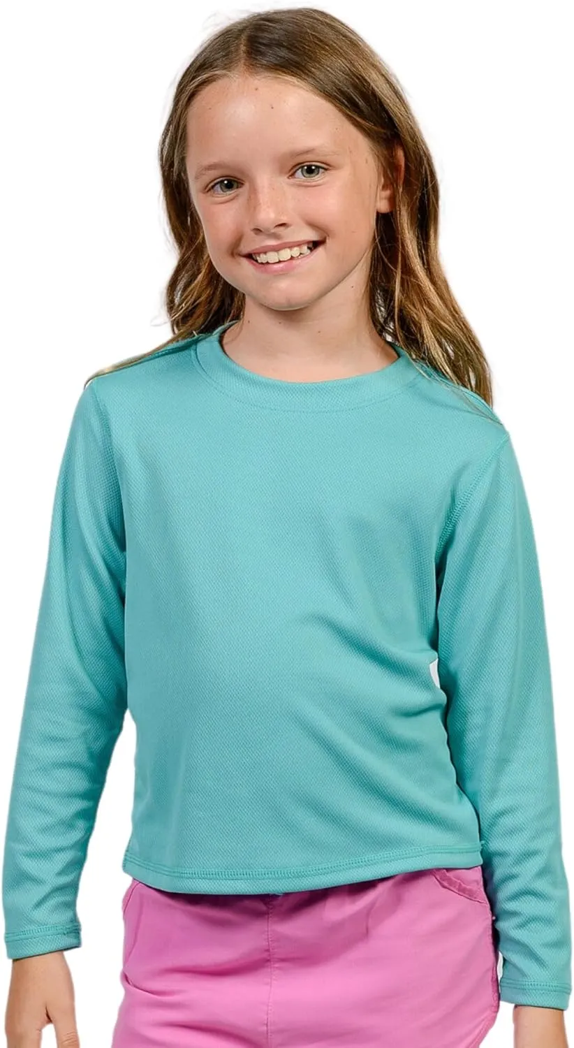 INGEAR Girls Long Sleeve Rash Guard Swim Shirt Outdoor Sports Shirt Lightweight Athletic Tee Protective