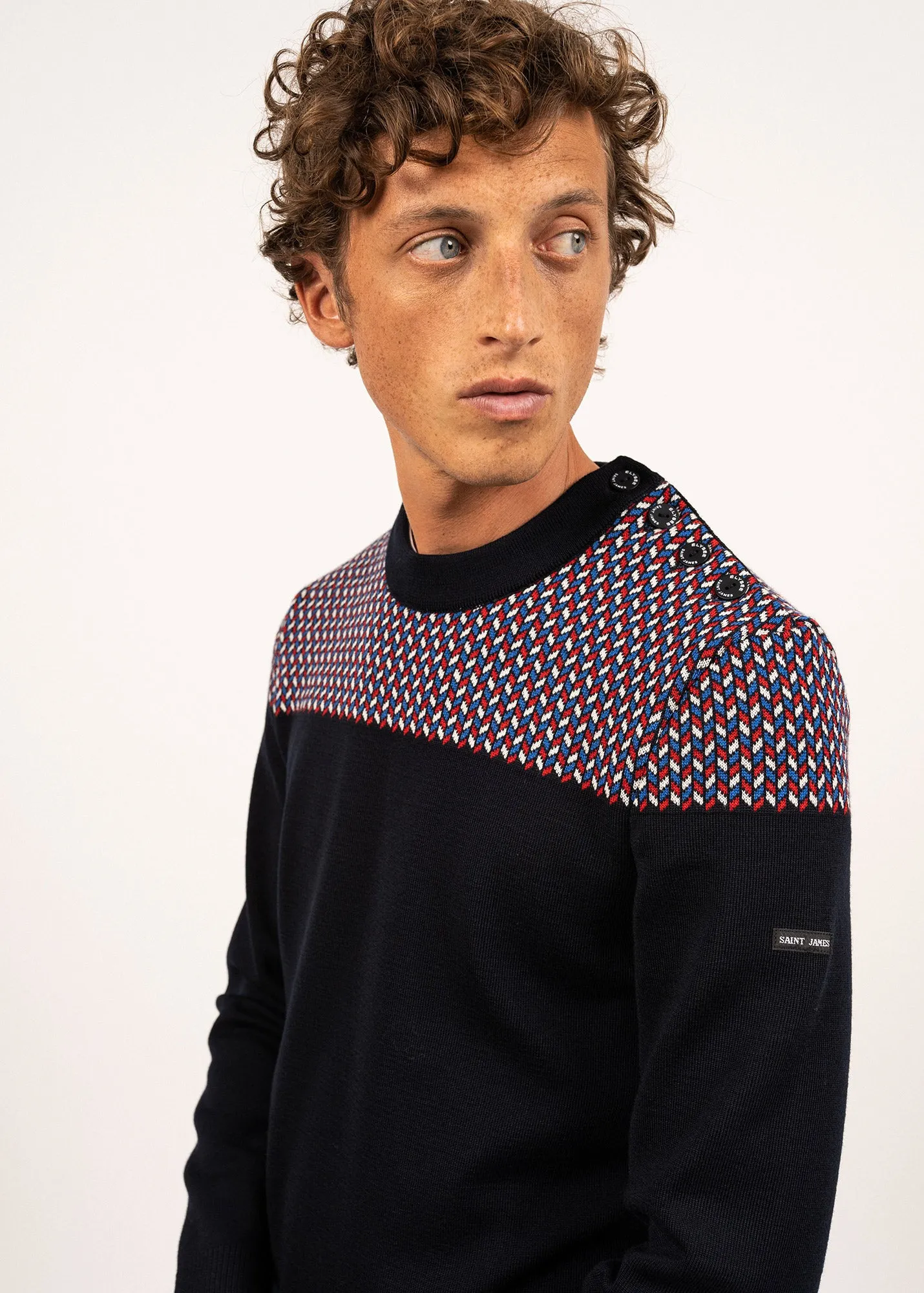 Jacquard sailor jumper - SAINT JAMES x Elyse (NAVY/MULTICO)