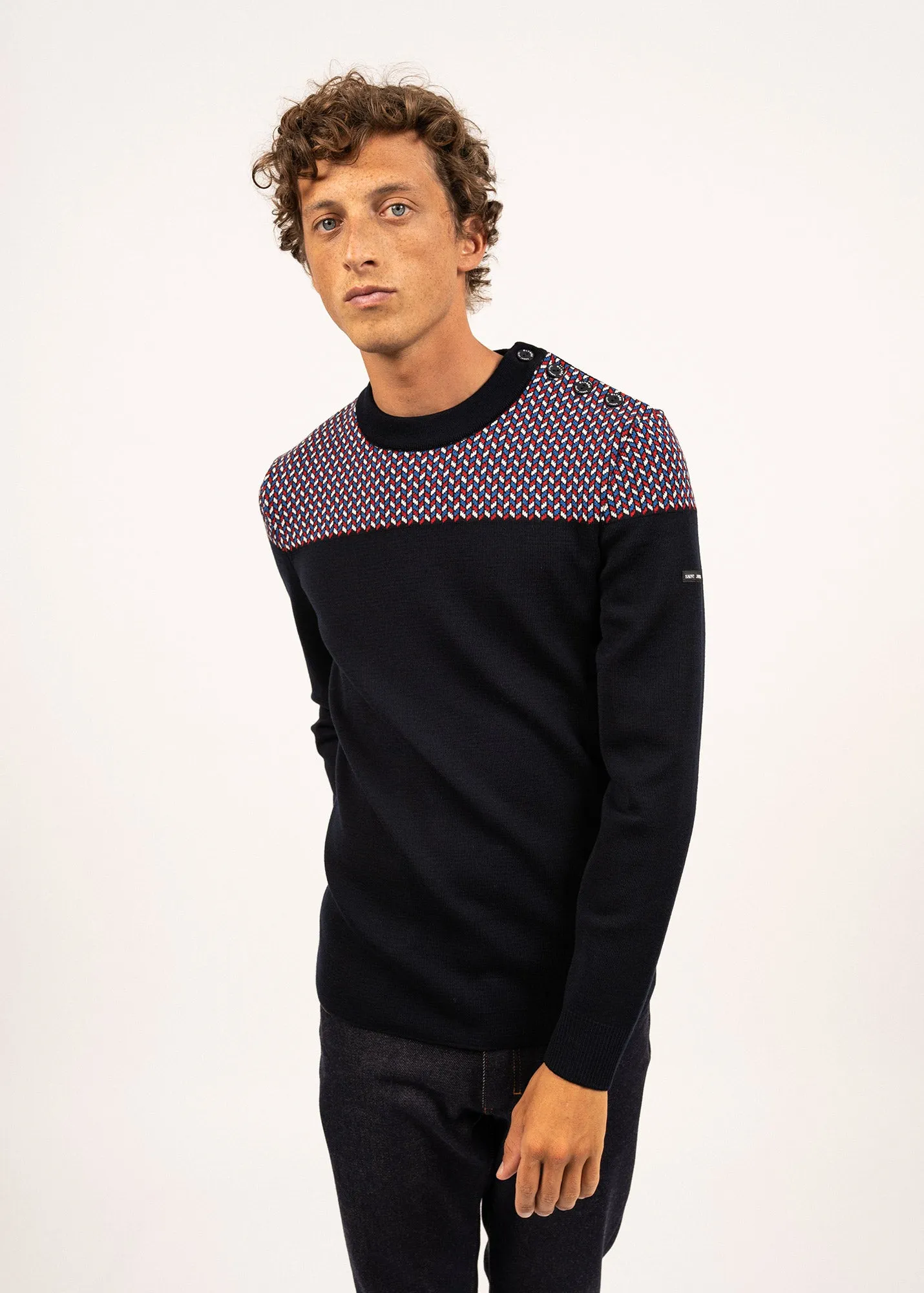 Jacquard sailor jumper - SAINT JAMES x Elyse (NAVY/MULTICO)