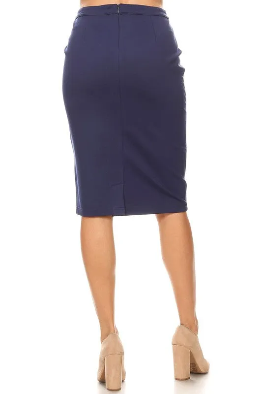 June Ponte Skirt in Navy- Misses & Plus (XS-S)