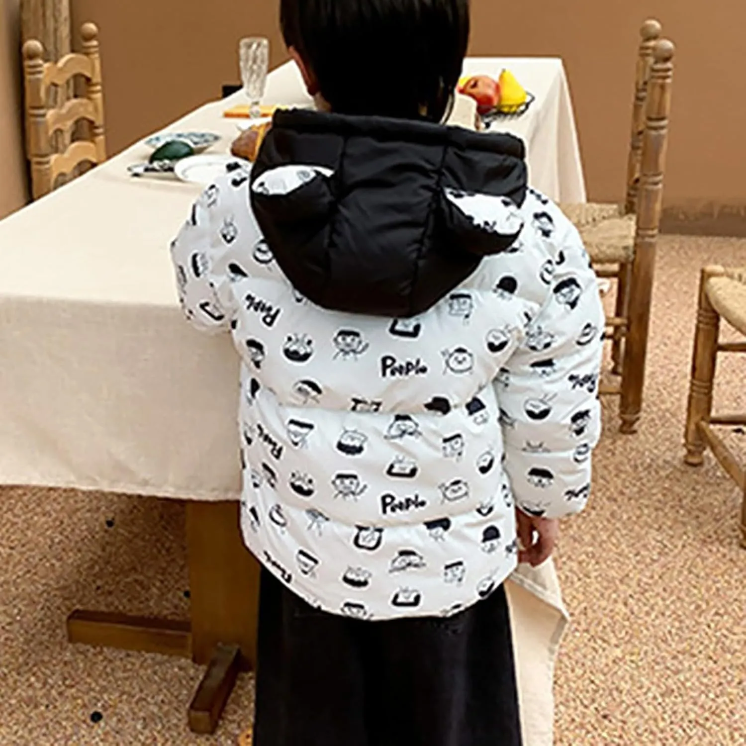Kids Toddler Baby Girls Boys Winter Warm Thick Solid Cotton Long Sleeve Padded Jacket Coat Clothes Winter Coats