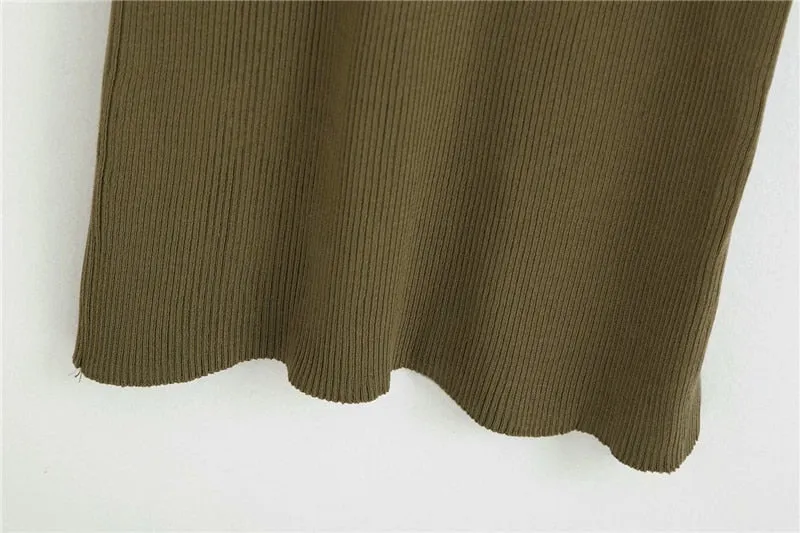 KNITTED MIDI PENCIL SKIRT