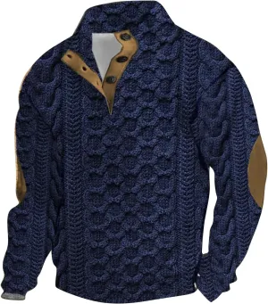 LCMTWX Long Sleeve Sweatshirts Collar Button Sweatshirt 1/4 Top Button Long Sleeve Jacket Outdoor Fashion Sweater Henry
