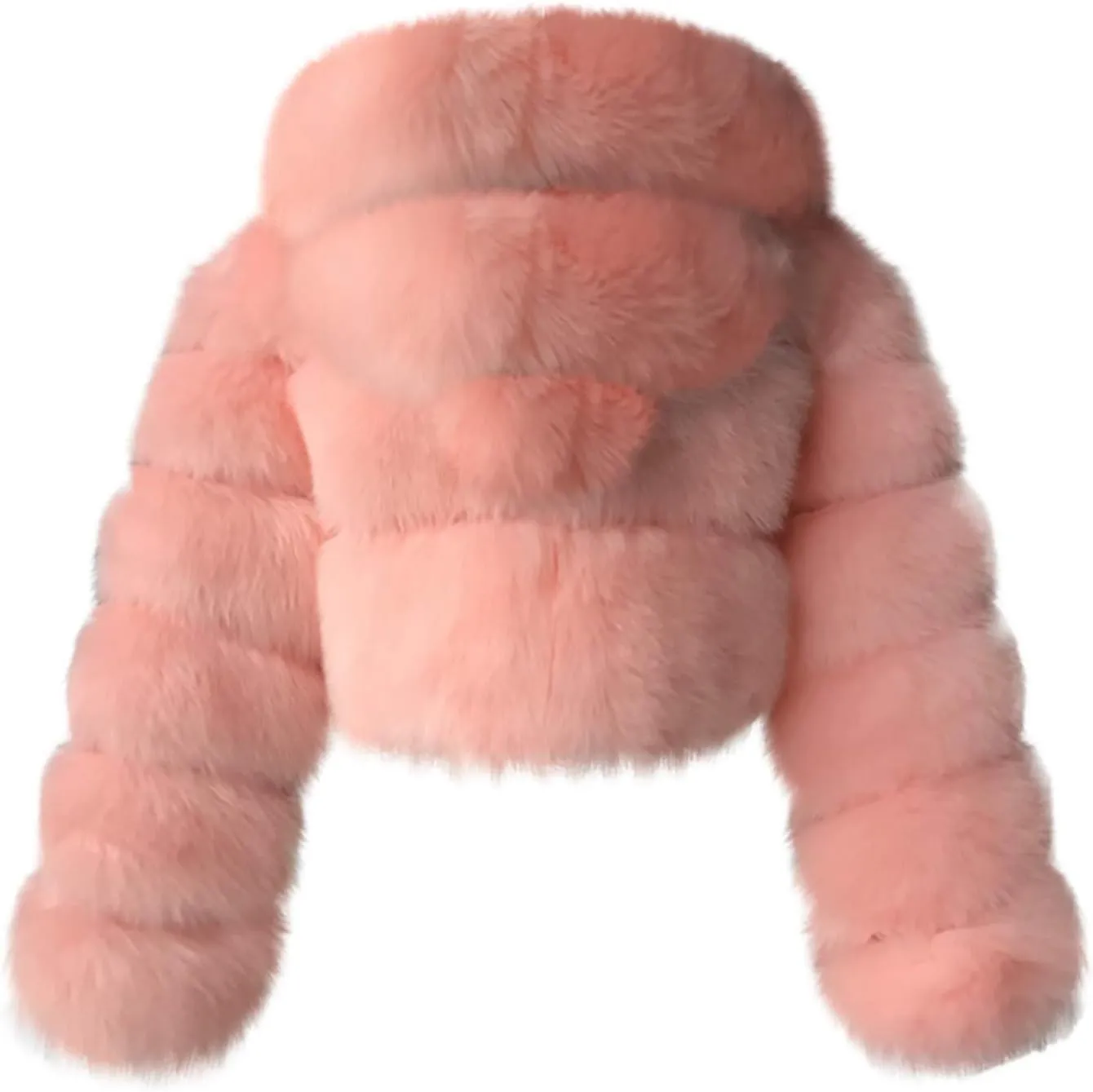 LCMTWX Winter Coat Women Long Furry Women Long Jacket Faux Sleeve Short Warm Women's Coat Vintage Parka Shaggy Jacket Coats