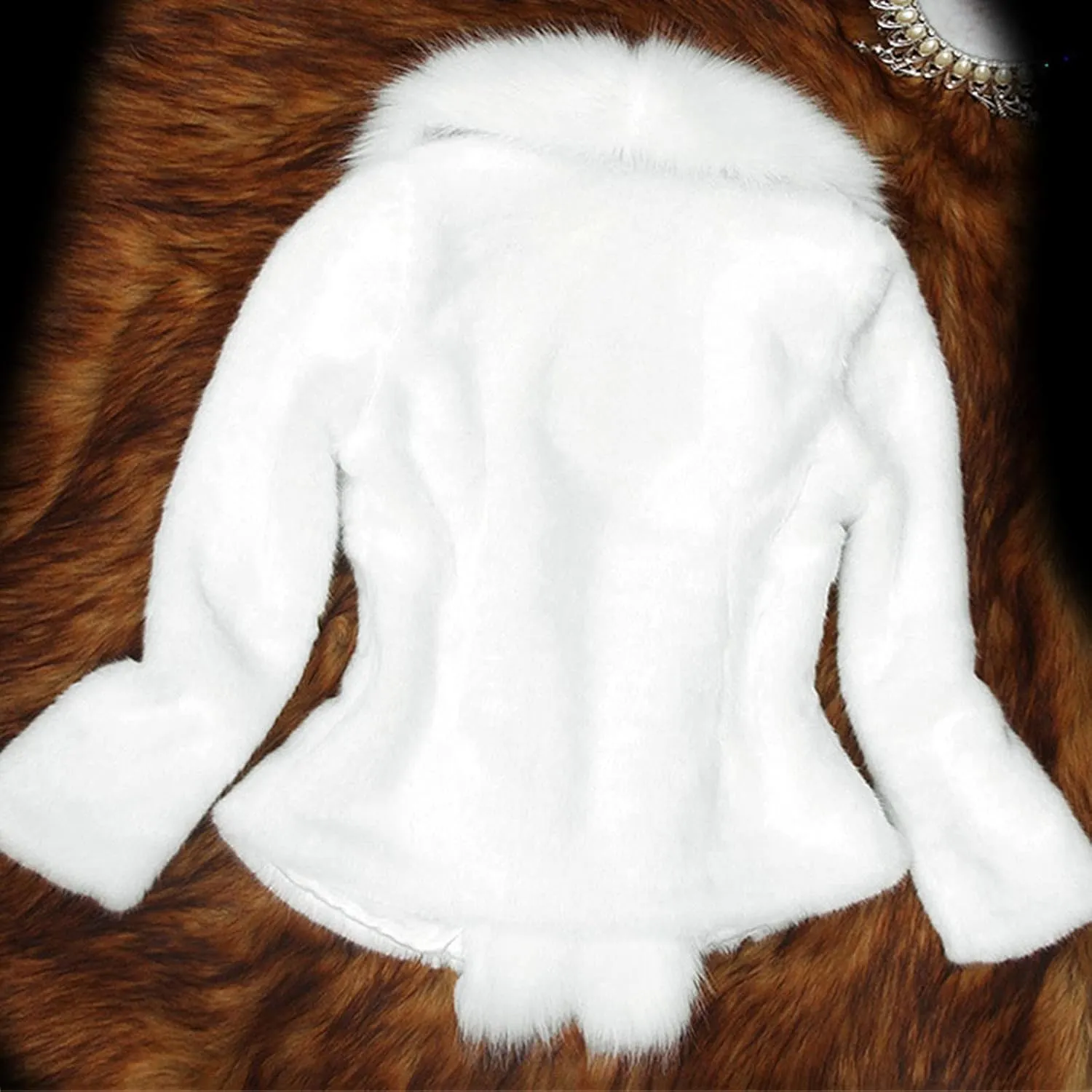 LCMTWX Winter Coat Women Long Furry Women Long Jacket Faux Sleeve Short Warm Women's Coat Vintage Parka Shaggy Jacket Coats