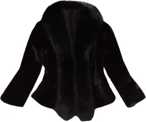 LCMTWX Womens Winter Outerwear Faux Fur Long Jacket Faux Sleeve Short Warm Women's Coat Long Sleeve Pockets Shaggy Purple