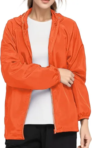 Lightweight Rain Jackets Women 2024 Plain Waterproof Windbreaker Jacket Women Packable Raincoat Rain Coats with Hood