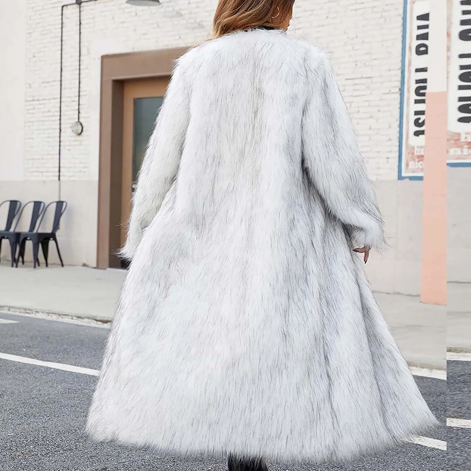 Long Faux Fur Coats for Women Open Front Cardigan Fuzzy Fleece Jacket Warm Winter Coats Fashion Outfits 2024