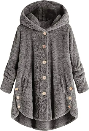Long Sleeve Full Zip Up Hoodies Button Sleeve Plus Size Women Women'S Coat Womens Fleece Jacket Dress Jackets for