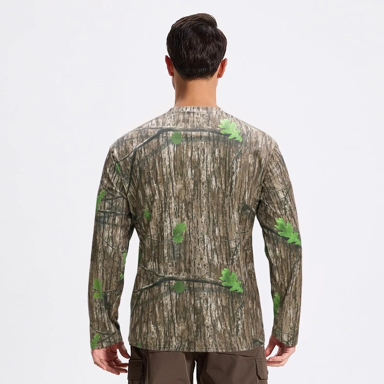 LOOGU Men's Camo Shirt Lightweight Turkey Hunting Shirt Camouflage Shirts for Men Long Sleeve Shirt