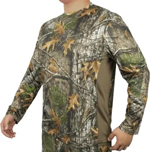 LOOGU Men's Camo Shirt Lightweight Turkey Hunting Shirt Camouflage Shirts for Men Long Sleeve Shirt