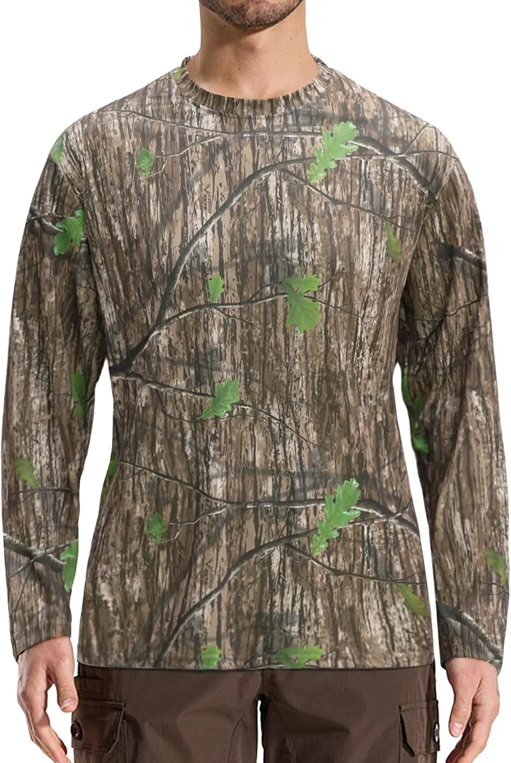 LOOGU Men's Camo Shirt Lightweight Turkey Hunting Shirt Camouflage Shirts for Men Long Sleeve Shirt