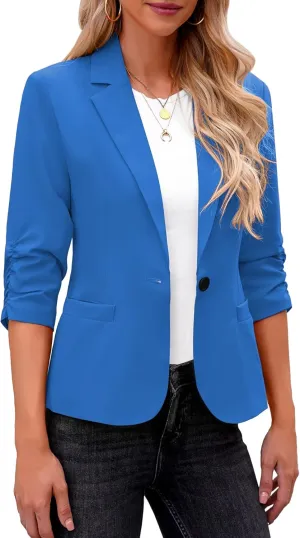 LookbookStore Blazers for Women Suit Jackets Dressy 3/4 Sleeve Blazer Business Casual Outfits for Work