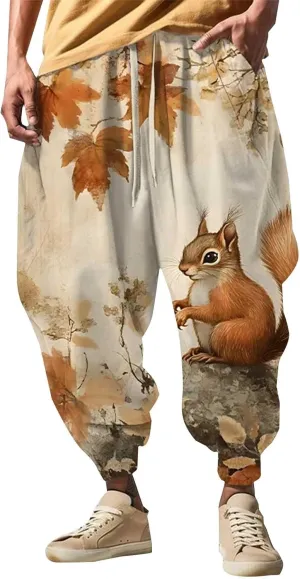 Low Crotch Sweats Print Fashion Street Feel Casual Sweatpants Men Harem Pants Japanese Pants Men Pants