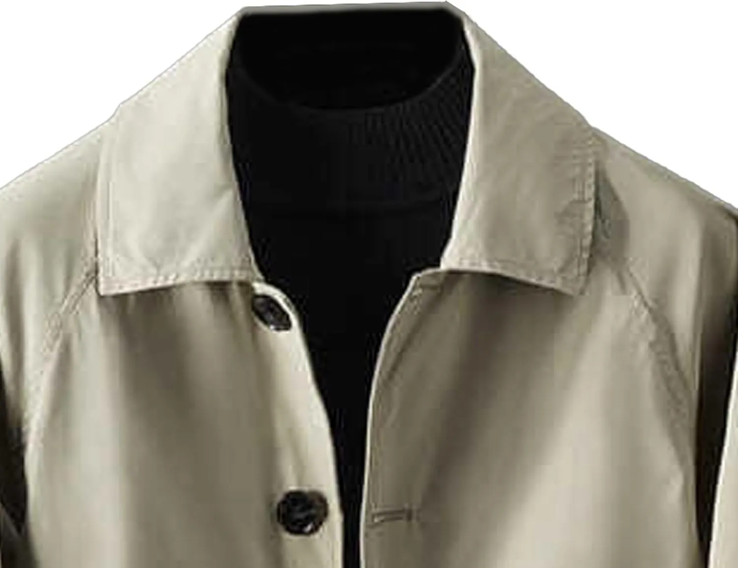 Maiyifu-GJ Mens Windbreaker Lapel Trench Coat Spring Fall Windproof Overcoat Casual Slim fit Single Breasted Long Jacket