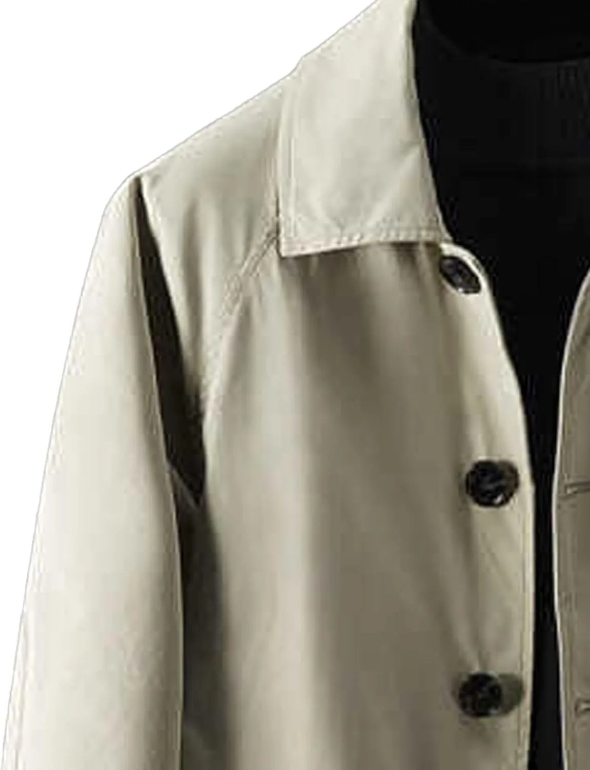 Maiyifu-GJ Mens Windbreaker Lapel Trench Coat Spring Fall Windproof Overcoat Casual Slim fit Single Breasted Long Jacket