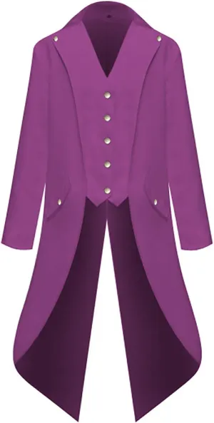 Mans Steampunk Trench Coat Medieval Victorian Gothic Stand Collar Long Coat Tailcoat Jacket Oversized Jackets
