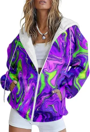 MARSVOVO Mardi Gras Sweatshirts for Women Full Zipper Long Sleeve Tuesday Shirt Vintage Vneck Carnival Outfit for Party