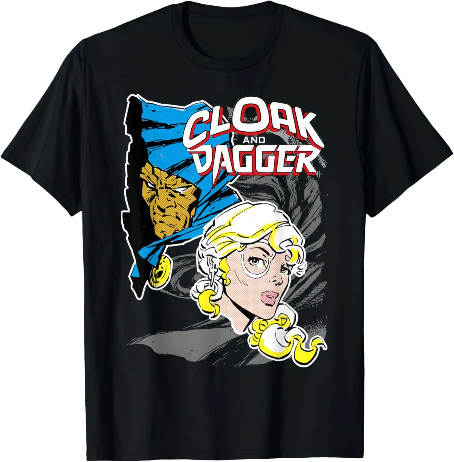 Marvel Cloak & Dagger Heads Vintage Graphic T-Shirt T-Shirt