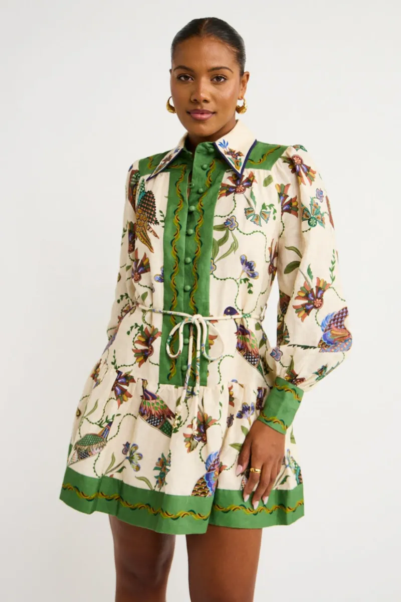 Mauricette Balloon Sleeve Animal Mini Dress