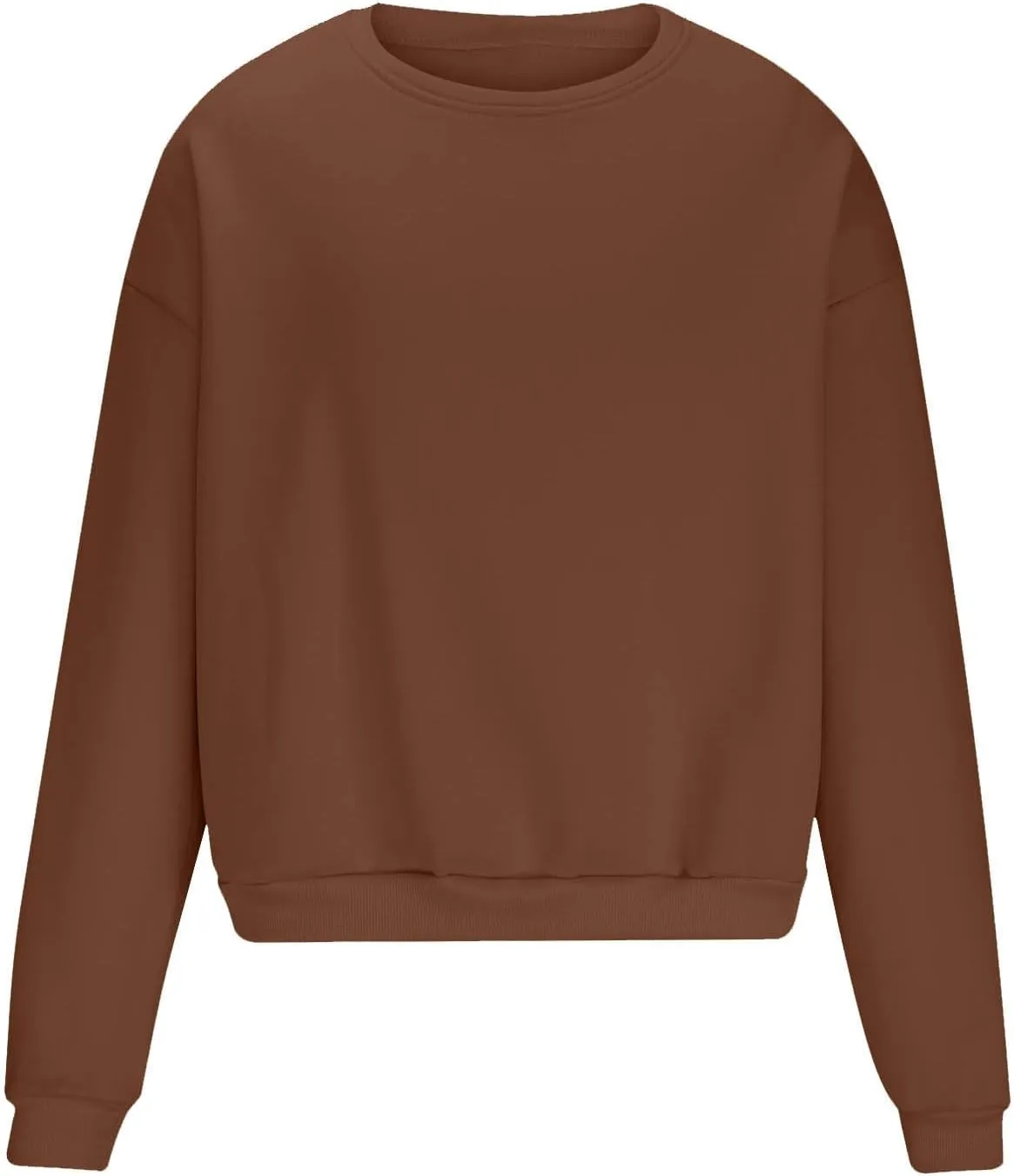 Men Oversized Sweatshirt Fleece Crewneck Long Sleeve Drop Shoulder Pullover Sweatshirts Soft Loose Basic Fall Outfits
