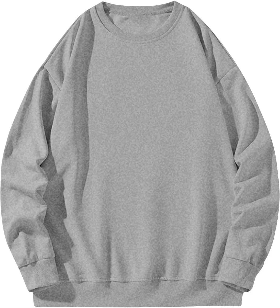 Men Oversized Sweatshirt Fleece Crewneck Long Sleeve Drop Shoulder Pullover Sweatshirts Soft Loose Basic Fall Outfits