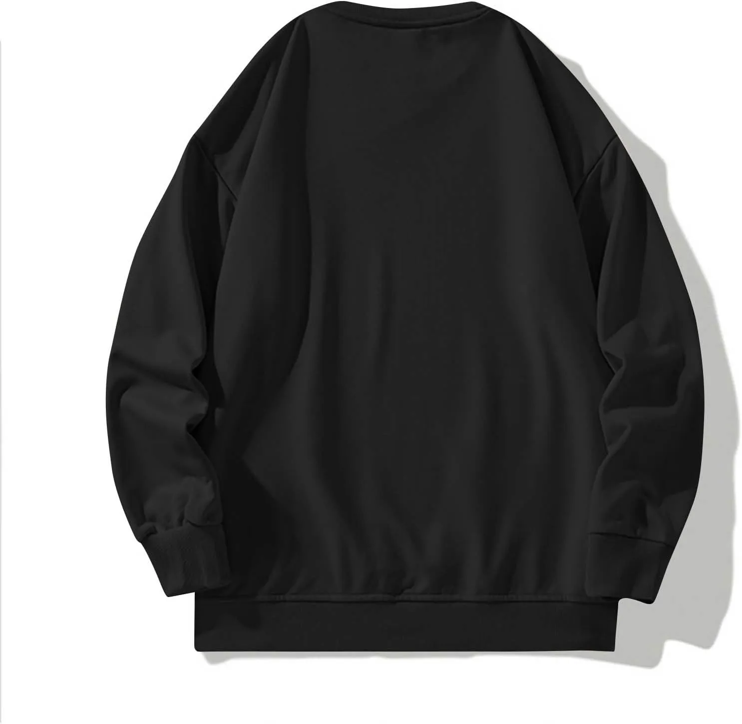 Men Oversized Sweatshirt Fleece Crewneck Long Sleeve Drop Shoulder Pullover Sweatshirts Soft Loose Basic Fall Outfits