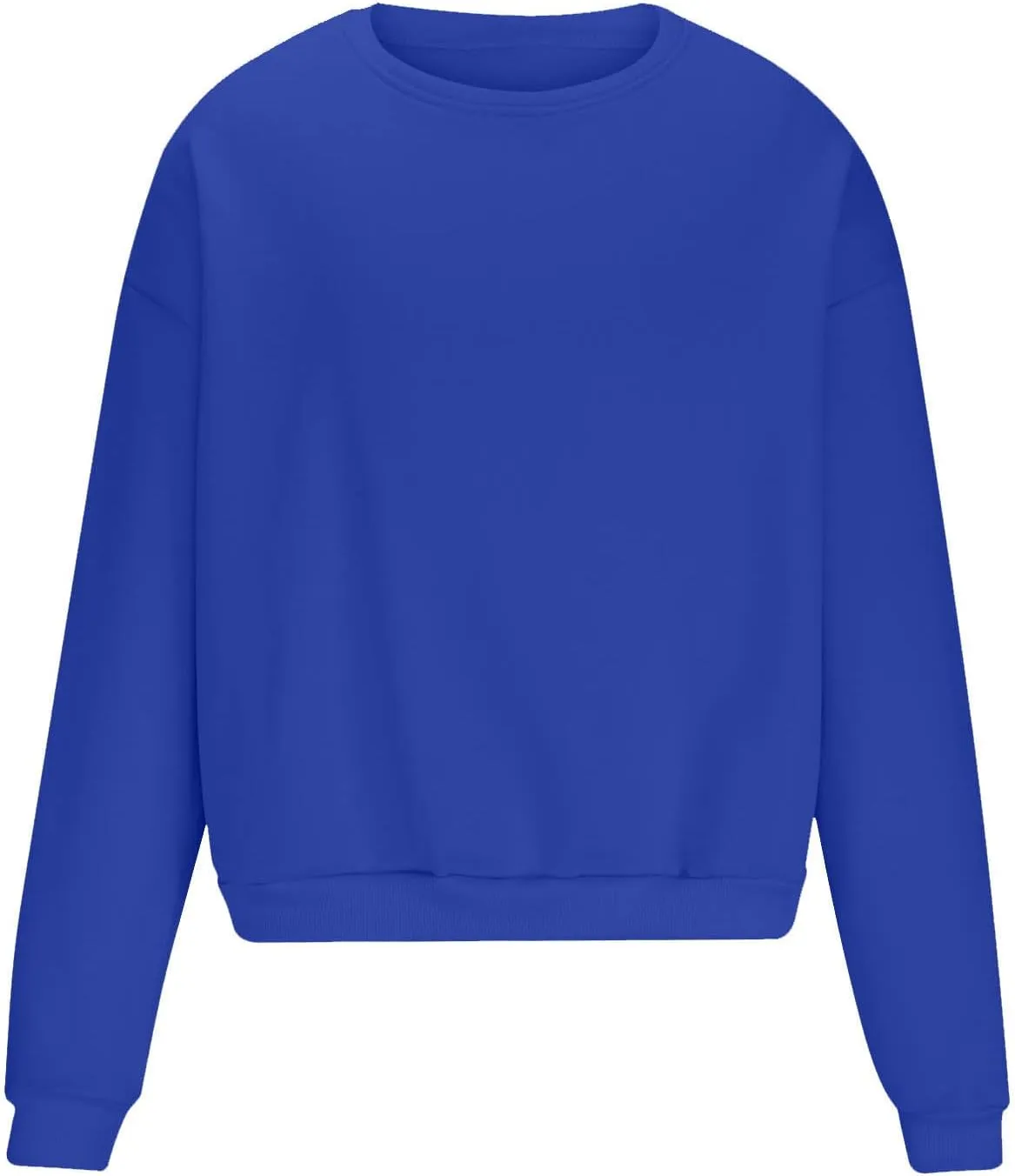 Men Oversized Sweatshirt Fleece Crewneck Long Sleeve Drop Shoulder Pullover Sweatshirts Soft Loose Basic Fall Outfits