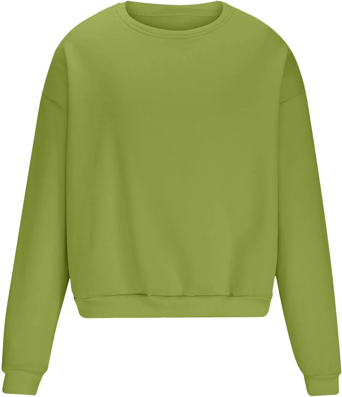 Men Oversized Sweatshirt Fleece Crewneck Long Sleeve Drop Shoulder Pullover Sweatshirts Soft Loose Basic Fall Outfits