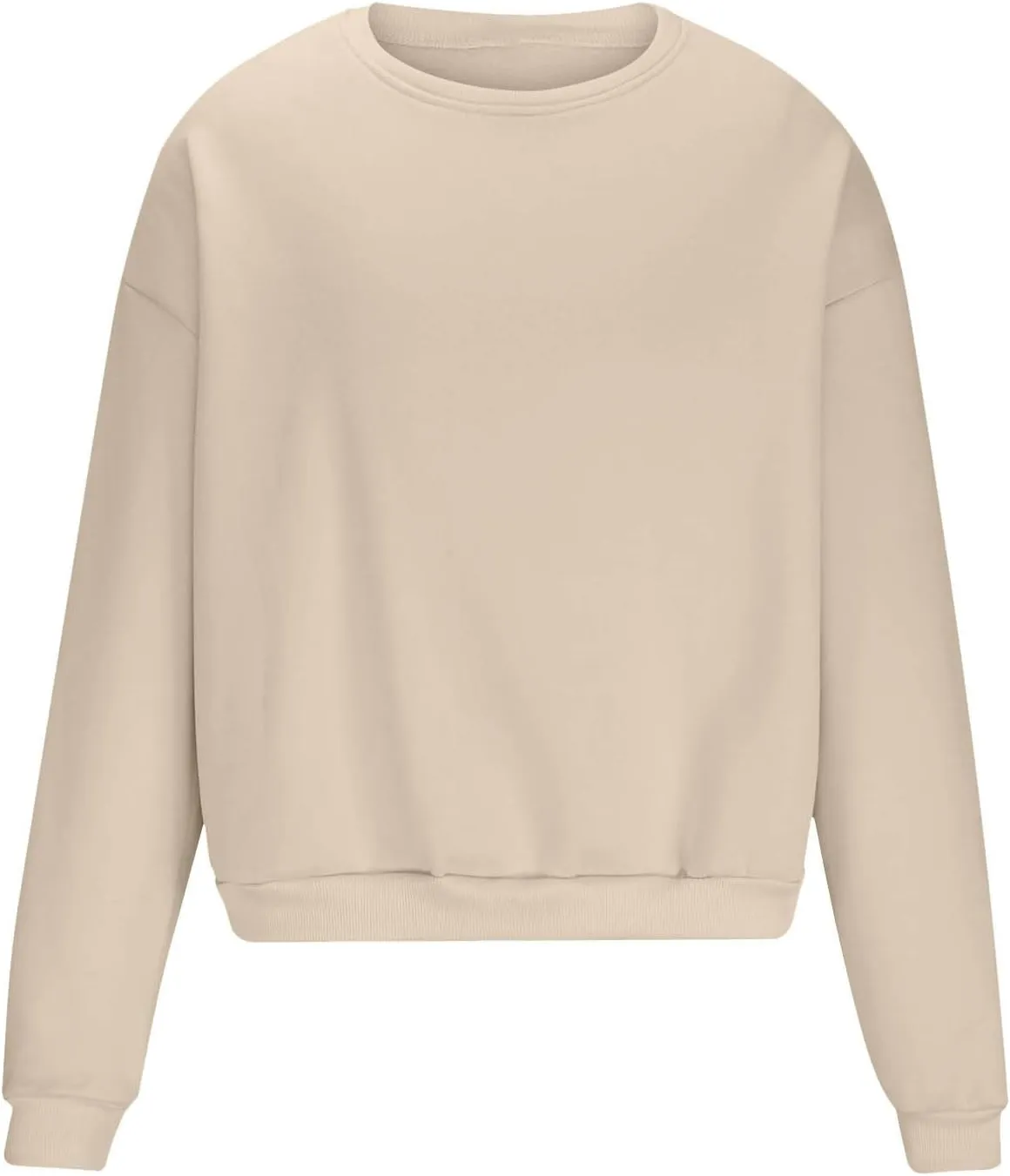 Men Oversized Sweatshirt Fleece Crewneck Long Sleeve Drop Shoulder Pullover Sweatshirts Soft Loose Basic Fall Outfits