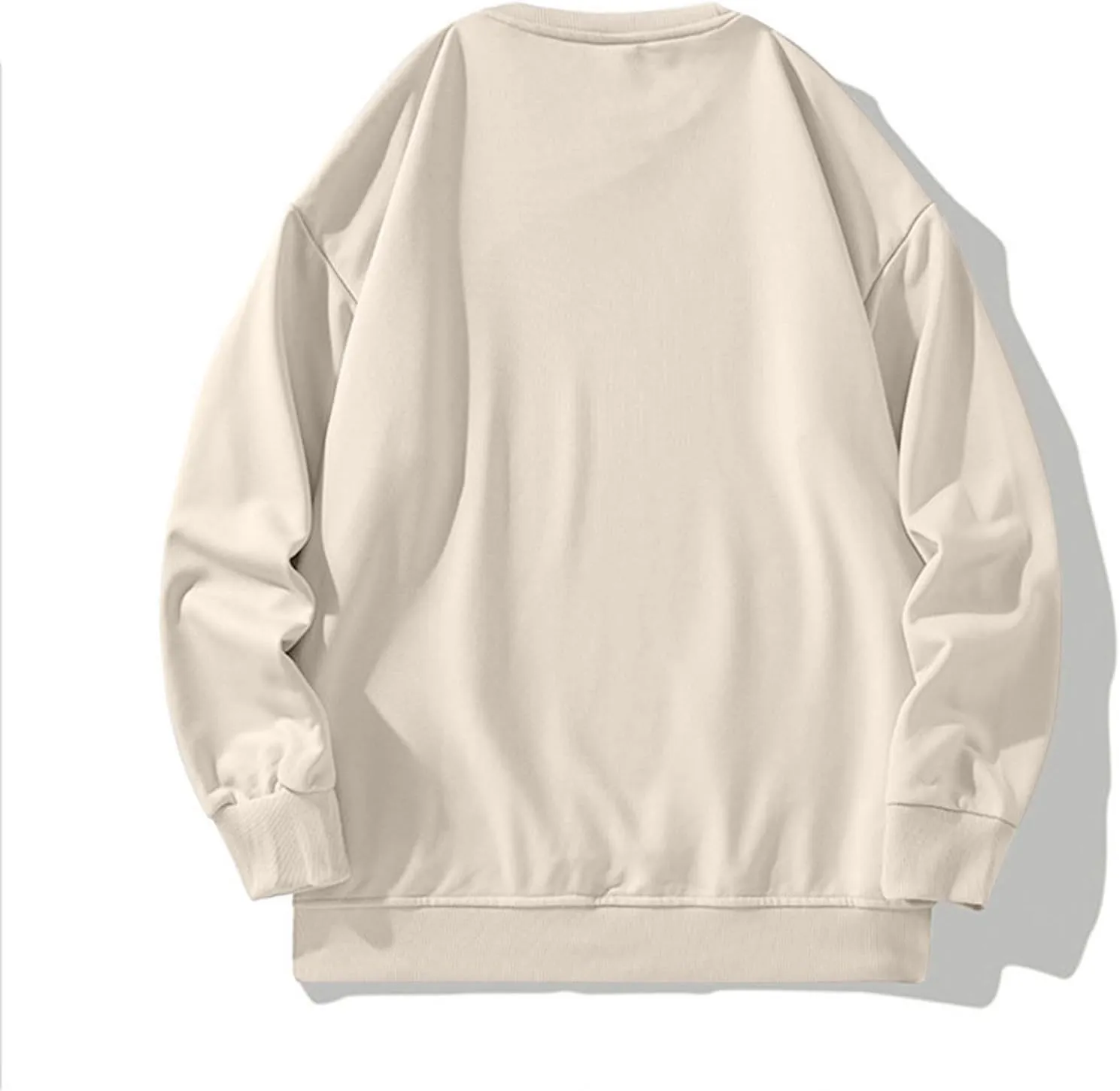 Men Oversized Sweatshirt Fleece Crewneck Long Sleeve Drop Shoulder Pullover Sweatshirts Soft Loose Basic Fall Outfits