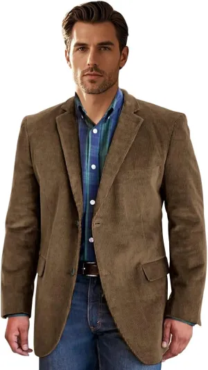 Men Suit Corduroy Blazer Formal Single Breasted British-Style Fashion Suit Coat for Men Wedding Clothing