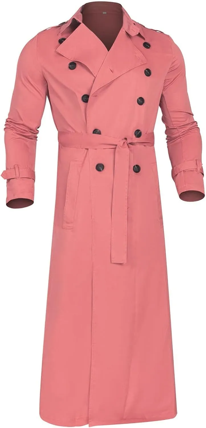 Men Trench Coat Winter Long Jacket Double Breasted Overcoat Men's Classic Wool Trench Overcoat Long Coat Jackets