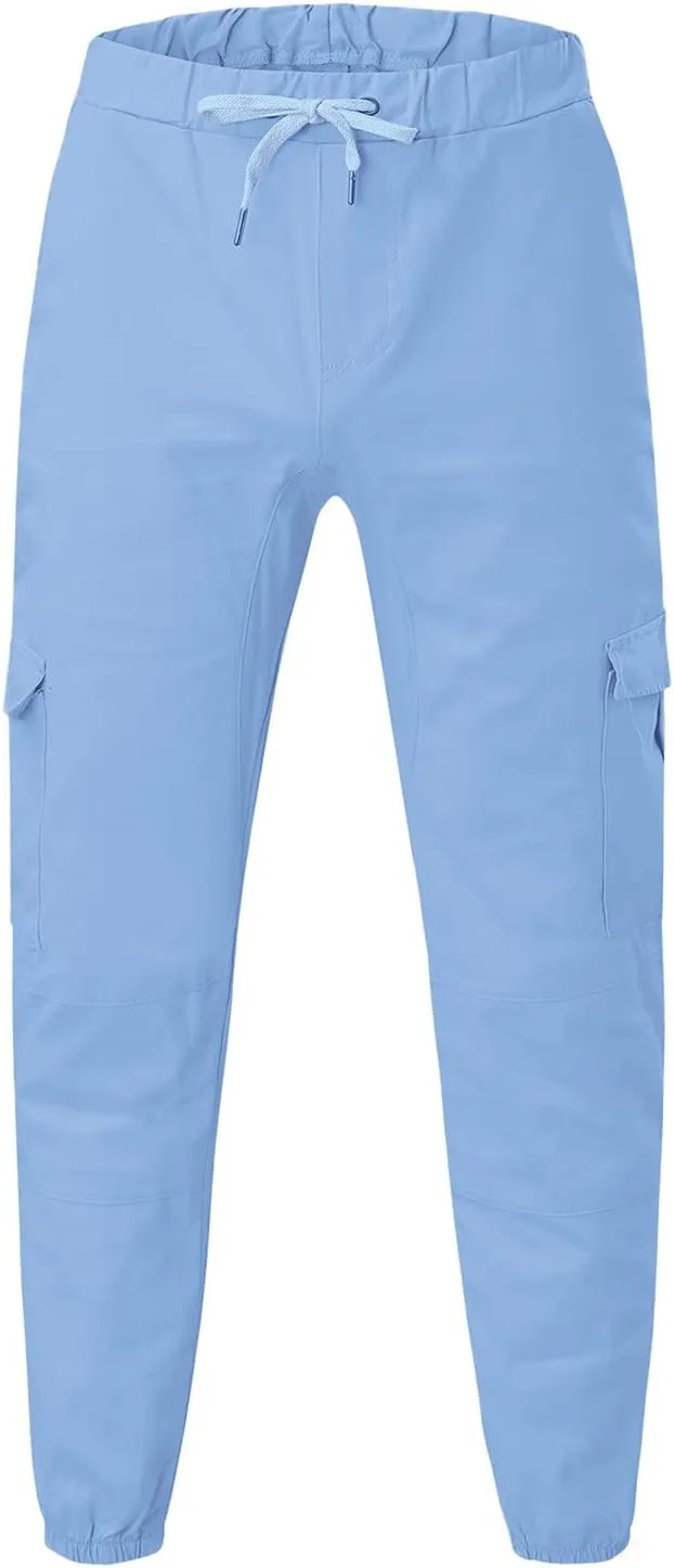 Mens 2023 Fashion Joggers Hiking Sweatpants Drawstring Waist Pants Work Sports Loose Fit Trousers with Pockets