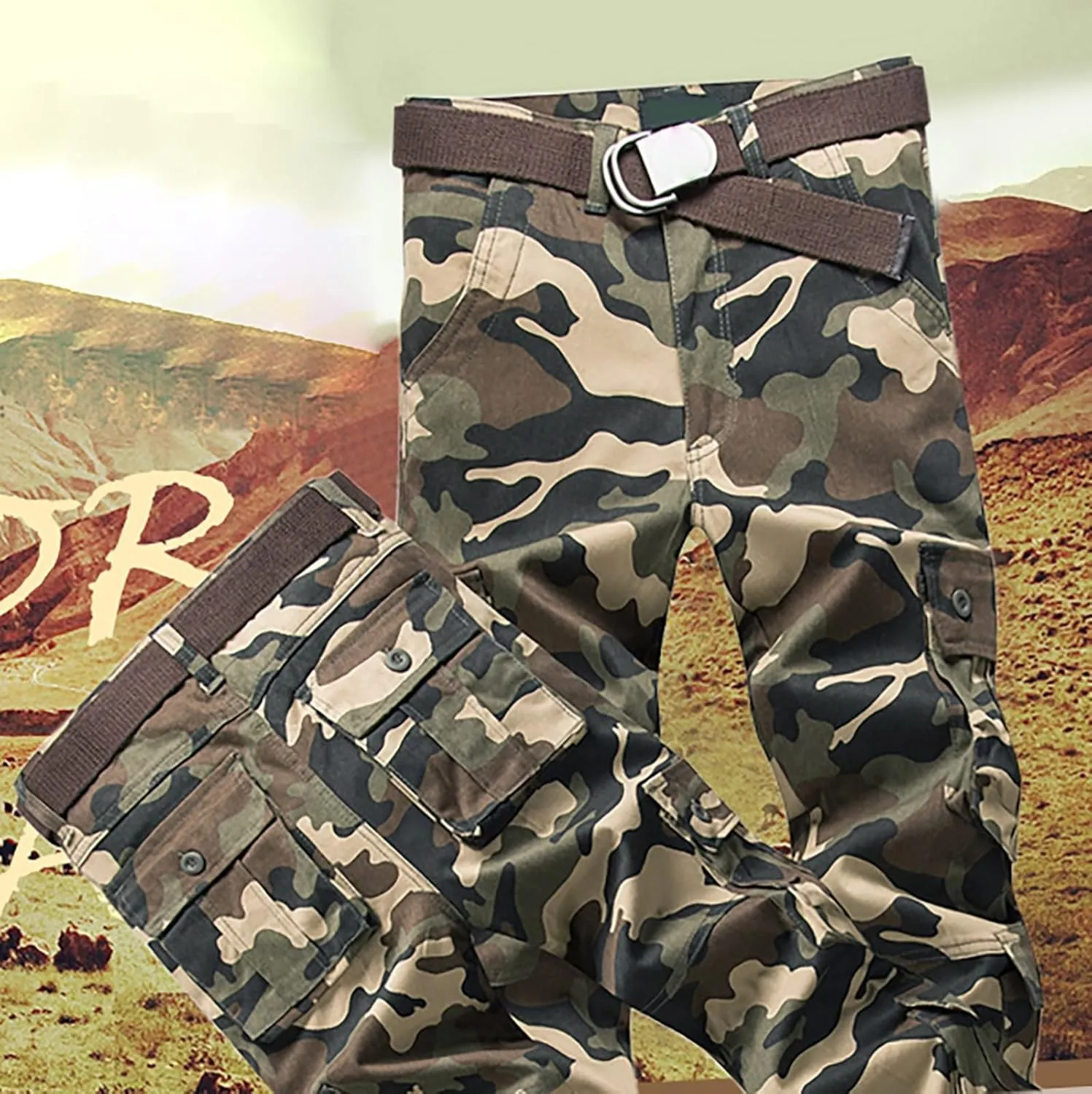 Mens Ankle Banded Pants Straight Leg Cargo Sweatpant Tactical Jogger Pant Man Young Mens Sweatpants Tech Pants