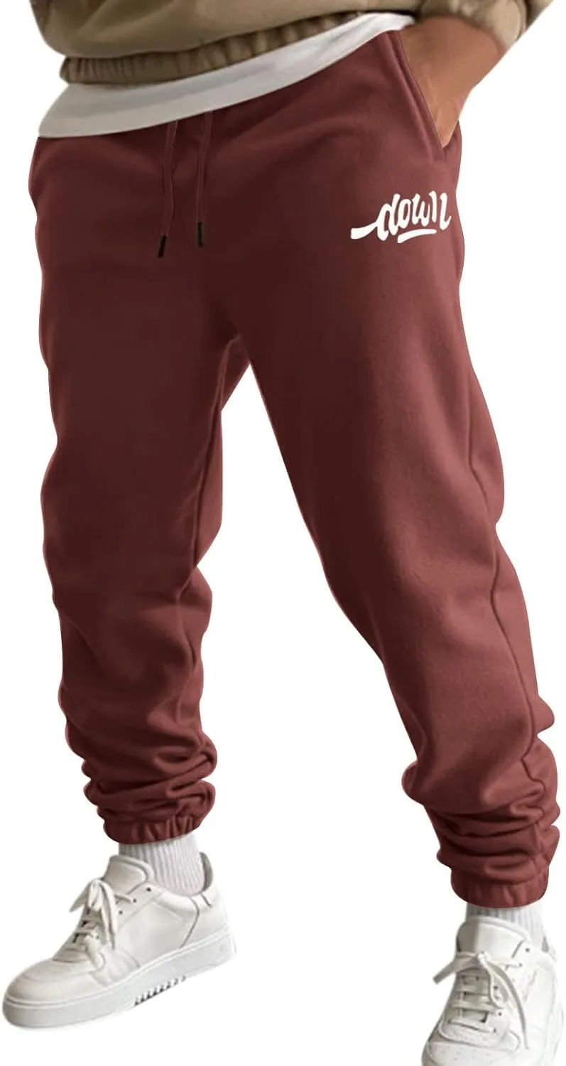 Mens Autumn and Winter High Street Fashion Leisure Loose Sports Running Solid Color Lace Up Pants Sweater Sport