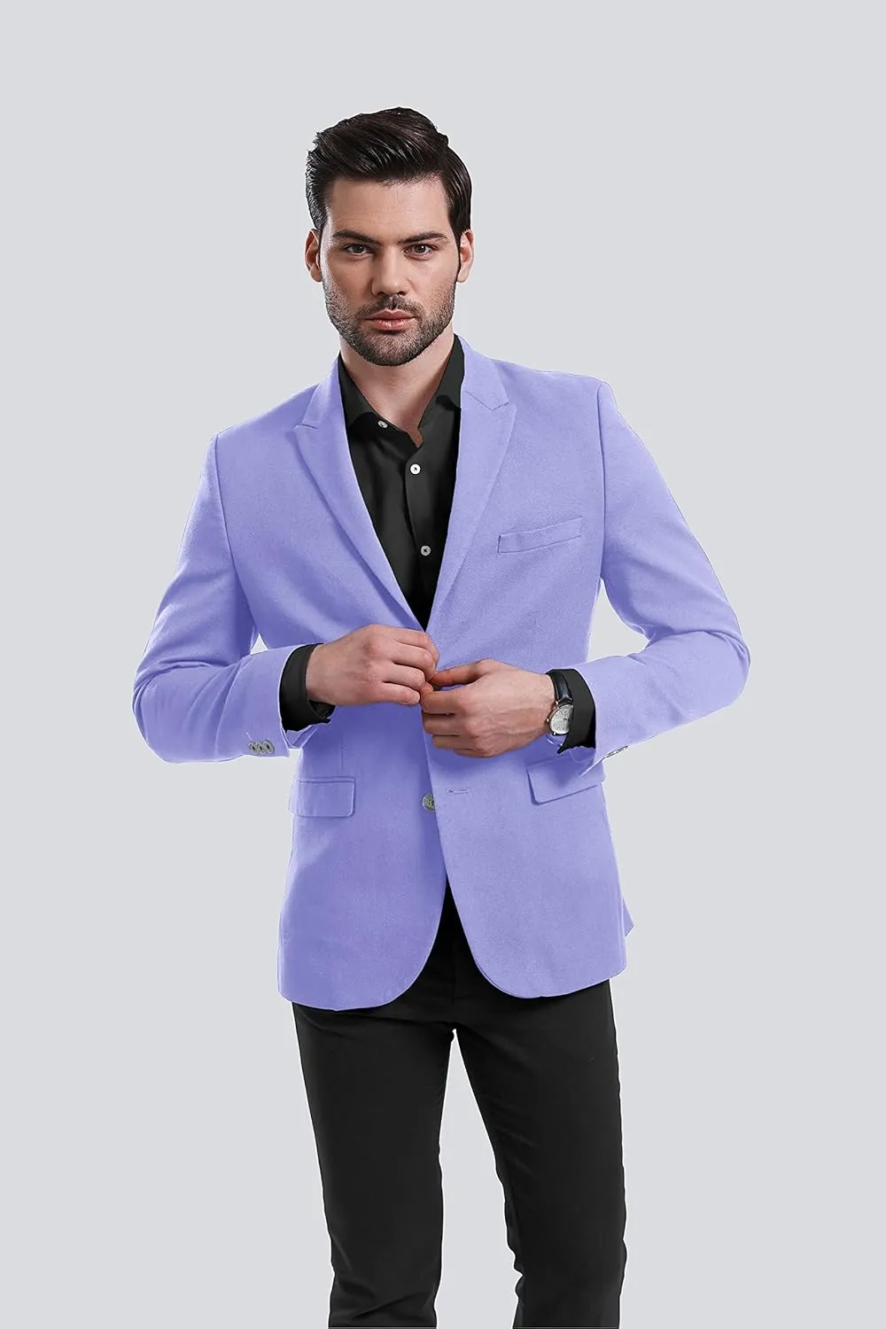 Men's Blazer 2 Button Long Sleeve Regular Fit Suit Sport Coat Jacket Business Casual Lightweight Sport Coat