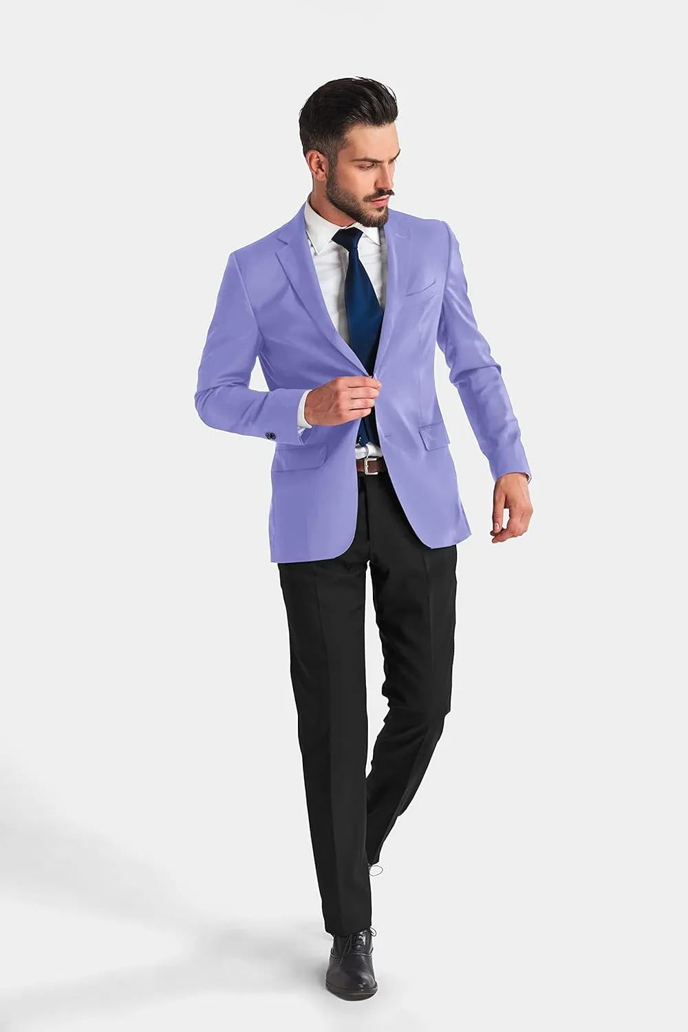 Men's Blazer 2 Button Long Sleeve Regular Fit Suit Sport Coat Jacket Business Casual Lightweight Sport Coat
