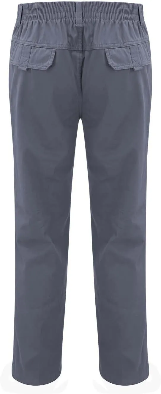 Mens Casual Cargo Pants Loose Fit Open Bottom Outdoor Hiking Pants for Men Elastic Waist Straight Leg Work Trousers