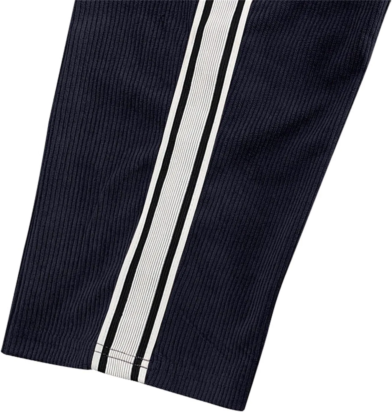 Men's Casual Corduroy Pants Loose Wide Leg Striped Pants Fashion Elastic Waist Drawstring Baggy Sweatpants Slacks