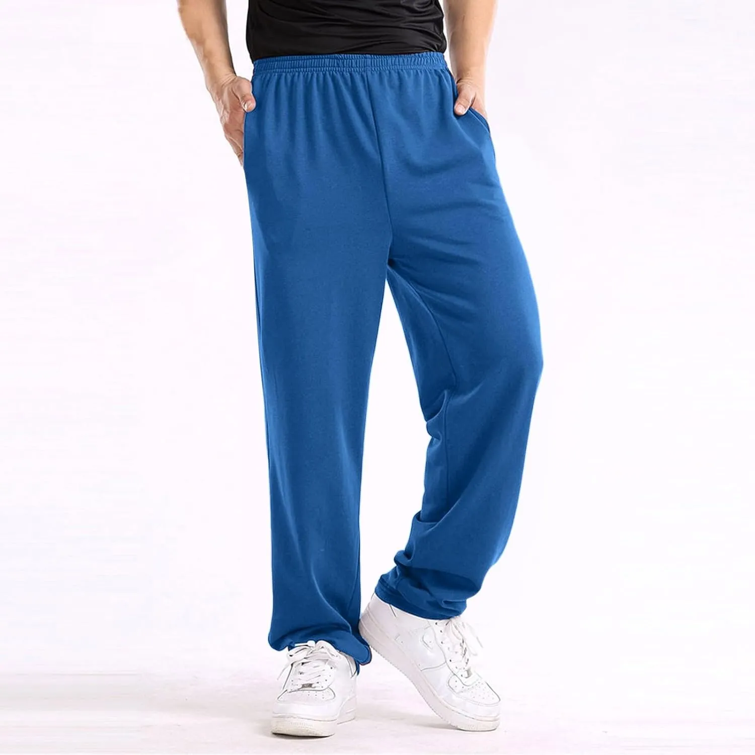 Mens Casual Joggers Pants, Cotton Loose Drawstring Chino Cargo Pants Hiking Outdoor Twill Track Jogging Sweatpants Pants