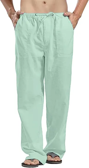 Mens Casual Lightweight Pants Sweatpants Elastic Waist Drawstring Sports Joggers Pant Hiking Outdoor Trousers Chino Pant Mens Military Pants