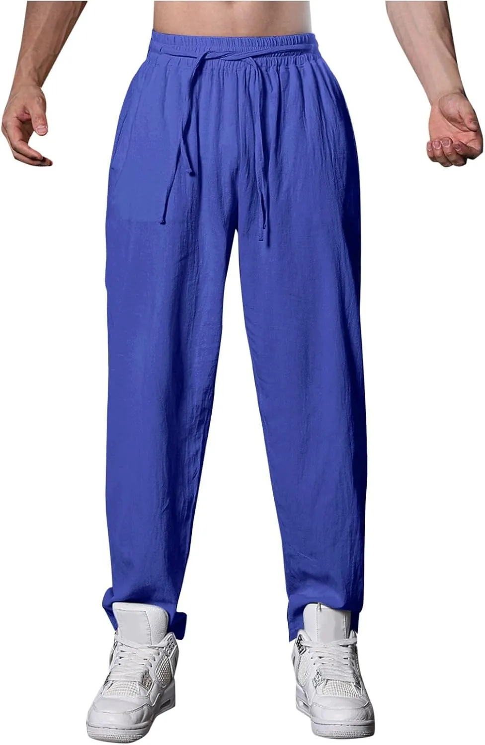 Mens Casual Pants Lightweight Sport Yoga Beach Pants Workout Hiking Joggers Holiday Lounge Trousers with Pocket Chino Pants Men