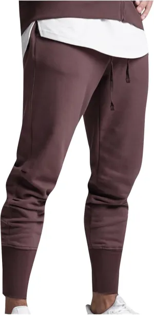 Mens Casual Pants with Pockets Chinos Pants Men Slim Fit Bound Feet Drawstring Elastic Waist Solid Color Sweatpants Trouser
