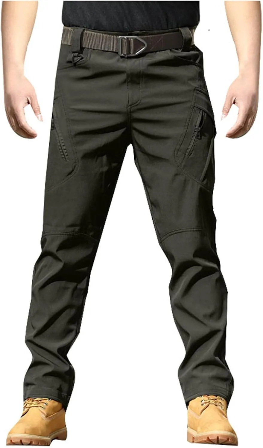 Mens Causal Cargo Pants Felaxed Fit Trousers Fashion Hiking Joggers Outdoor Wearing Overalls with Multi Pockets