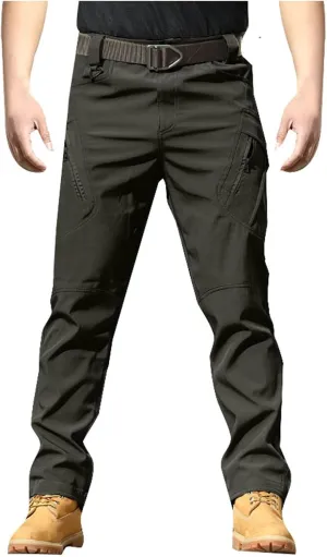 Mens Causal Cargo Pants Felaxed Fit Trousers Fashion Hiking Joggers Outdoor Wearing Overalls with Multi Pockets