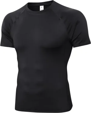 Men's Compression Shirt Short Sleeve Athletic Workout T Shirt Quick Dry Undershirts Baselayer Gym Tops