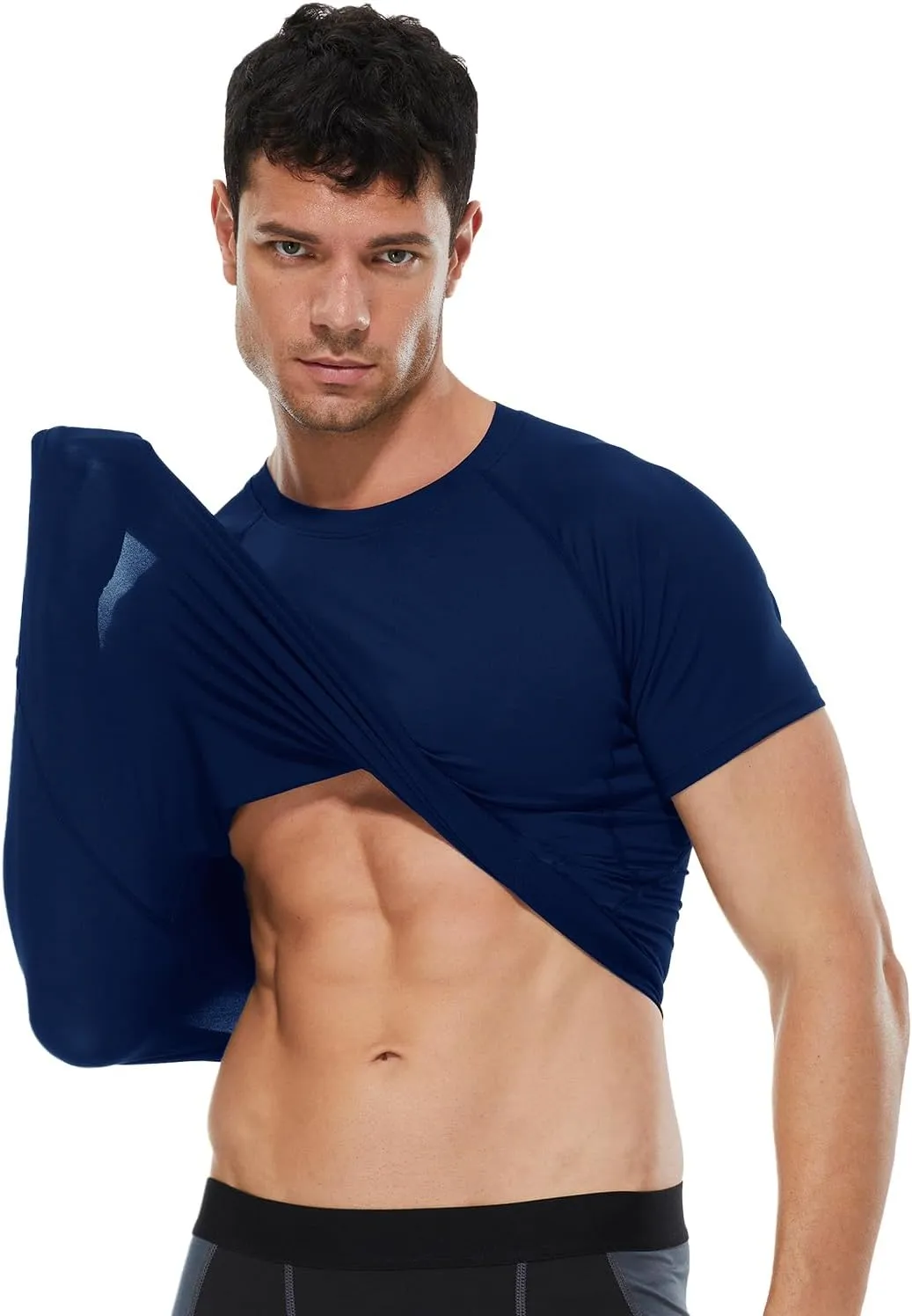 Men's Compression Shirt Short Sleeve Athletic Workout T Shirt Quick Dry Undershirts Baselayer Gym Tops