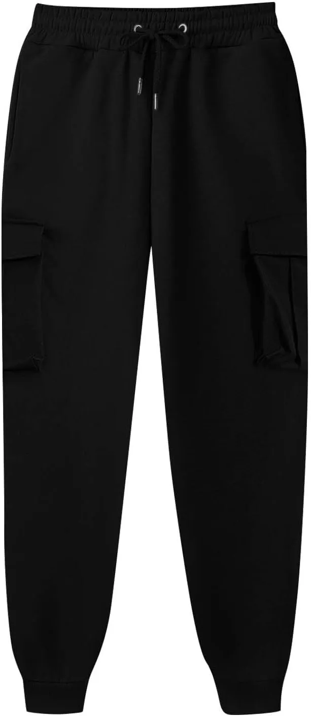 Men's Cotton Yoga Sweatpants Mens Autumn and Winter High Street Fashion Leisure Loose Sports Openbottom Sweatpants