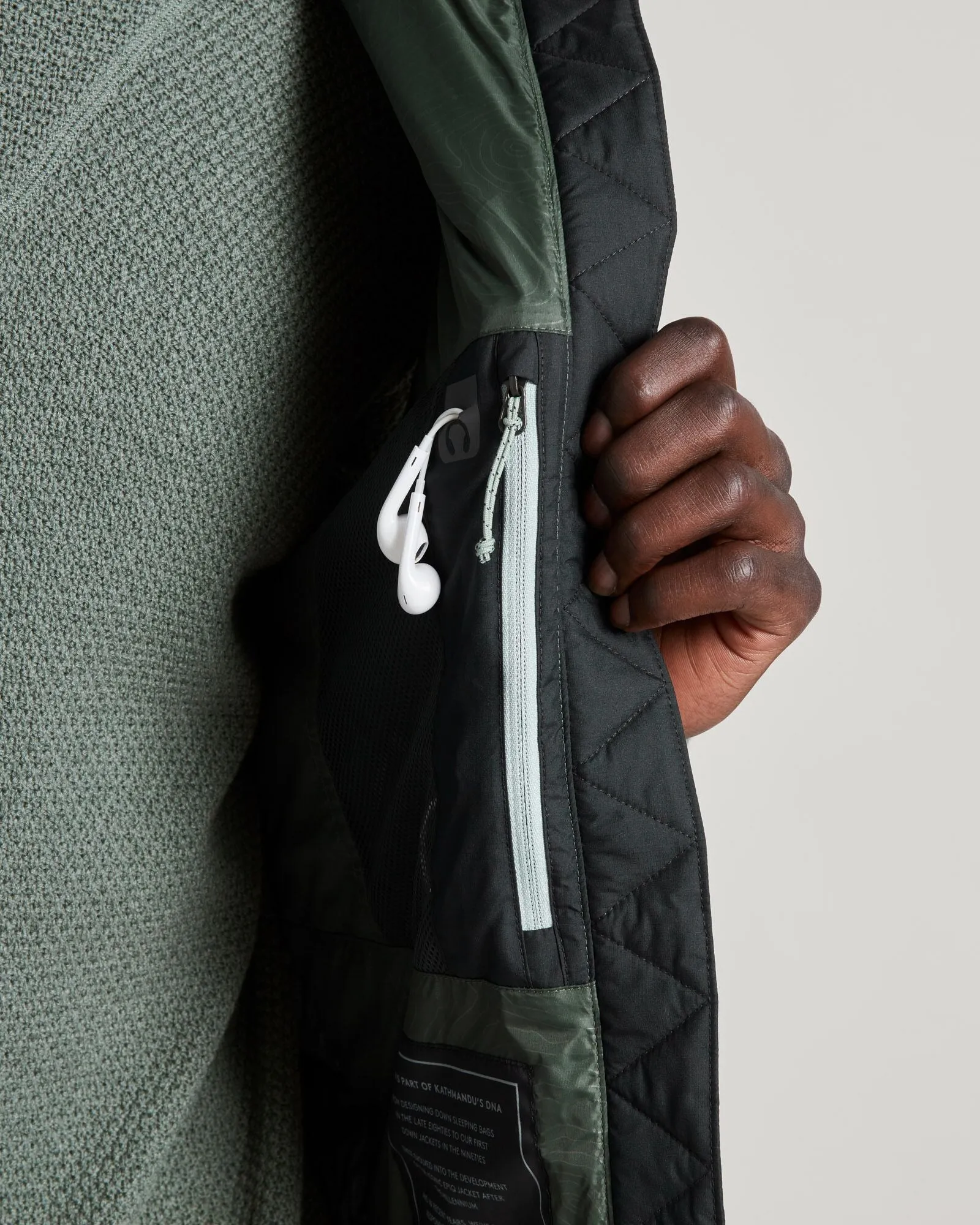 Men's Epiq Down Vest - Gum Tree/Black